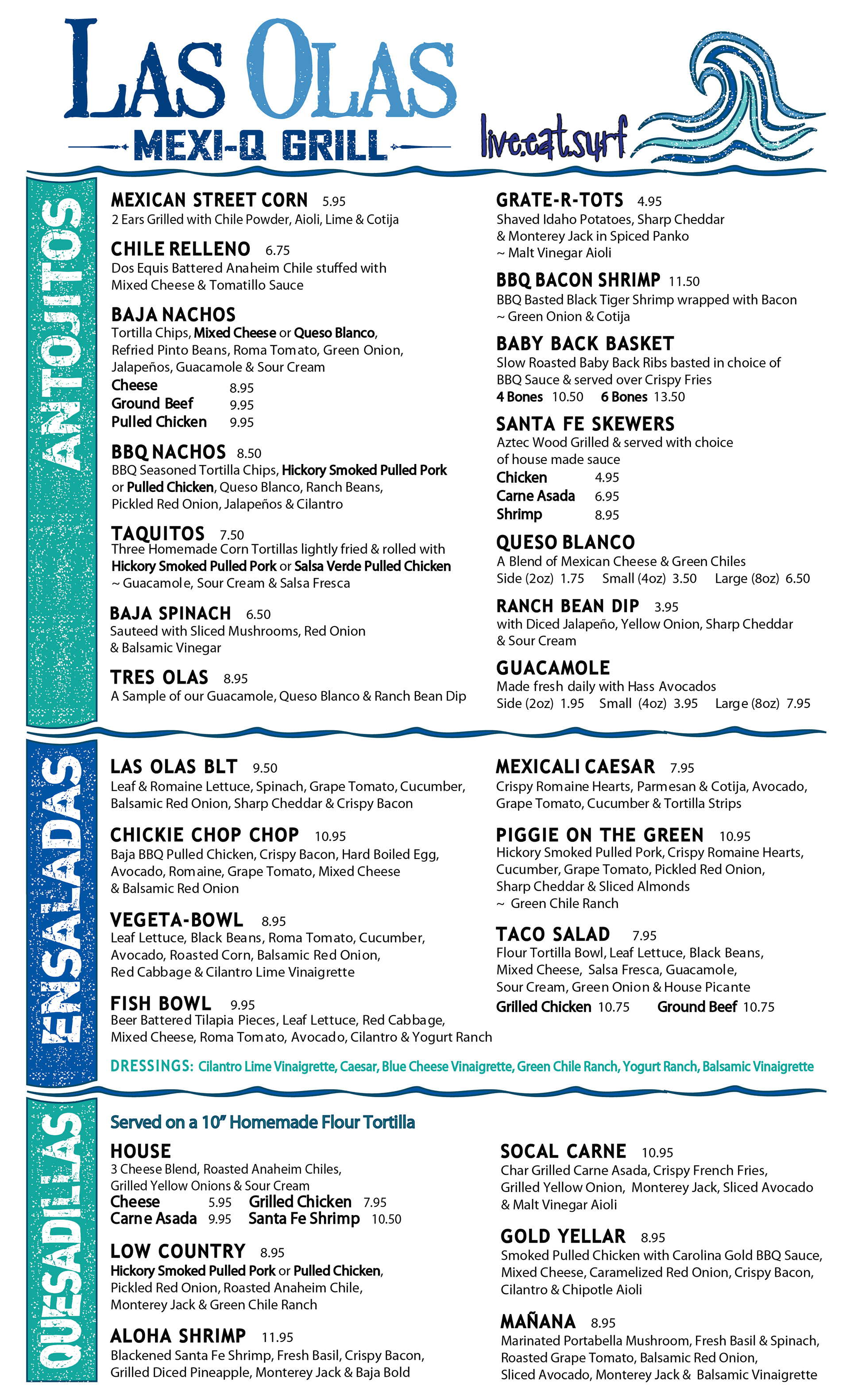 Mica joy las olas menus january 2014