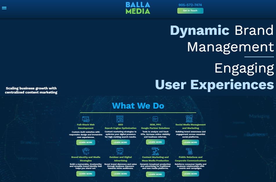 Balla Media // Art Direction + Brand Development + Web Design + Videography + Content Writing + SEO / www.ballamedia.ca