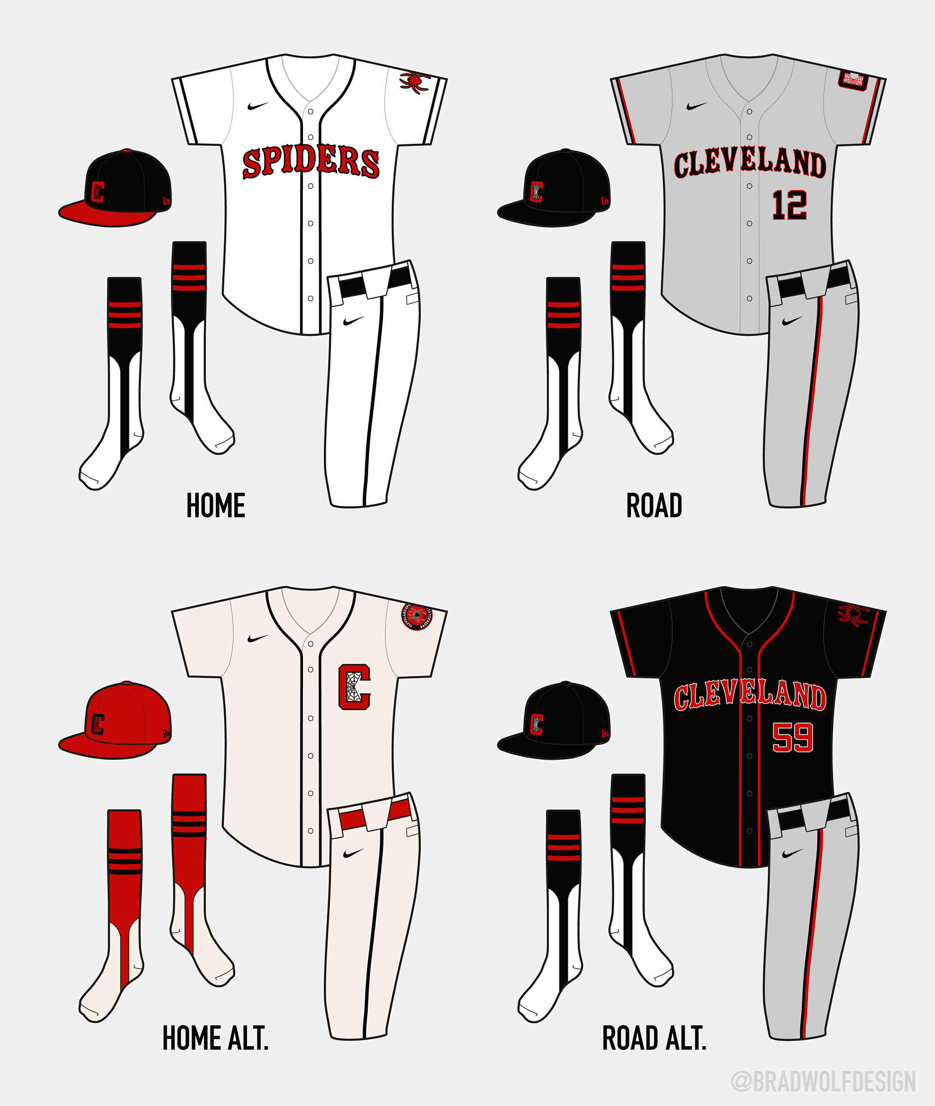 Stirrups Now! on X: That Cleveland Spiders design came from a Ron G who  entered his ideas to @UniWatch. Here's his full logo & uniform concept:   / X