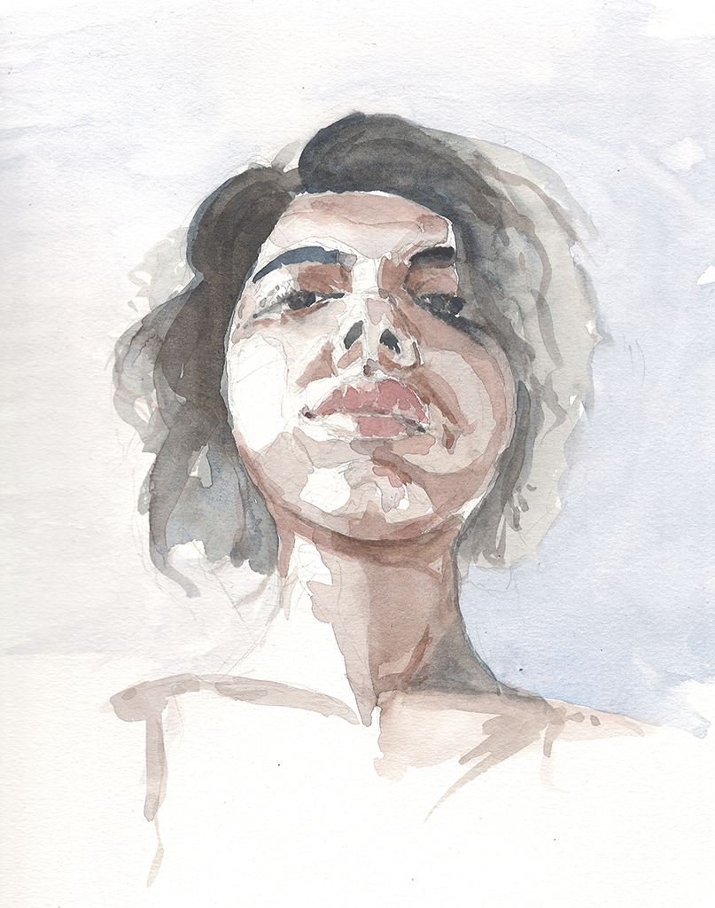 Looking Down, 2019, Watercolor