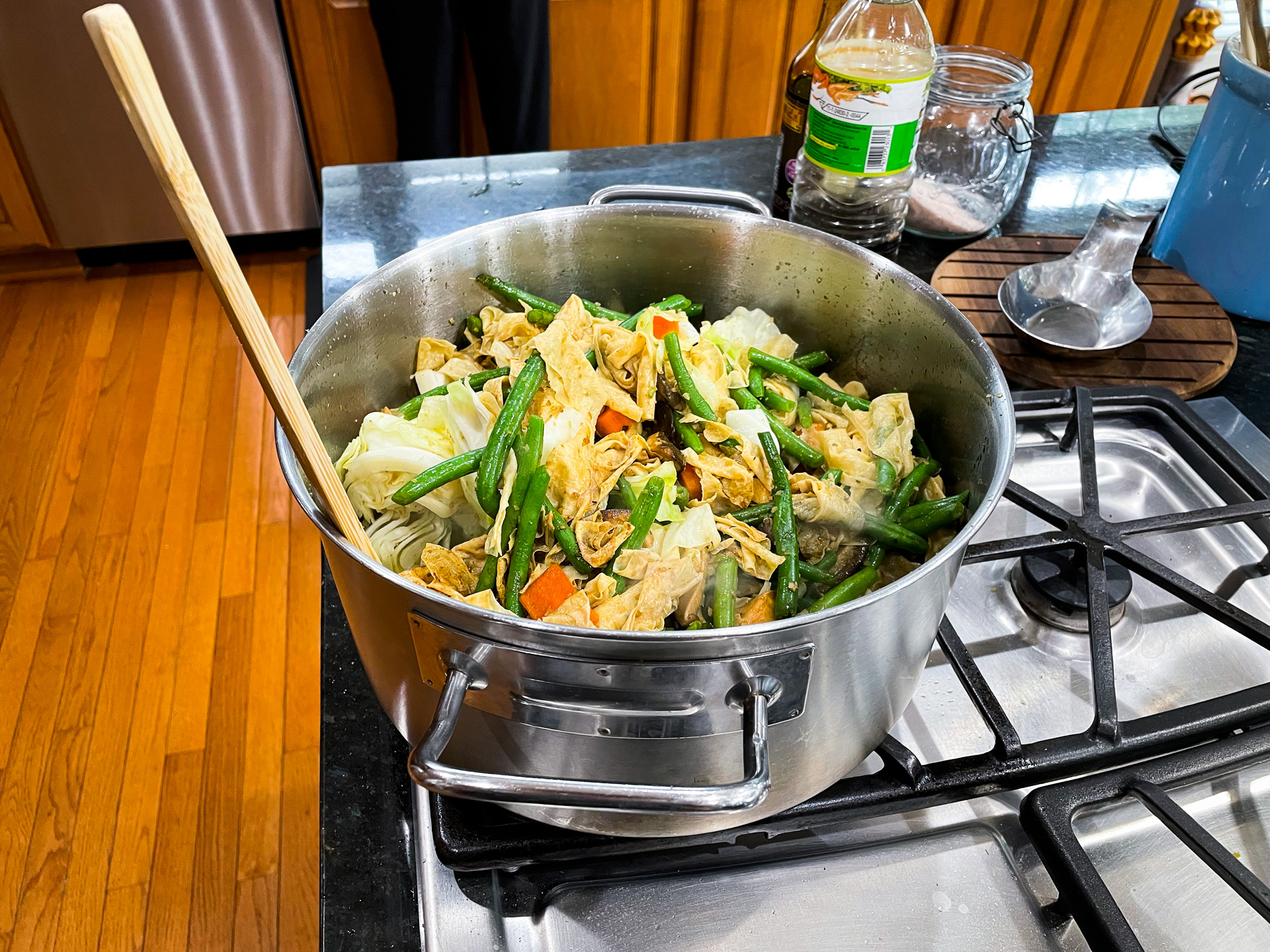 Everything goes into one big pot.
