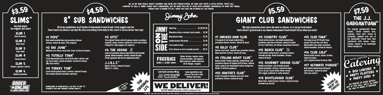 Jimmy deals jones menu