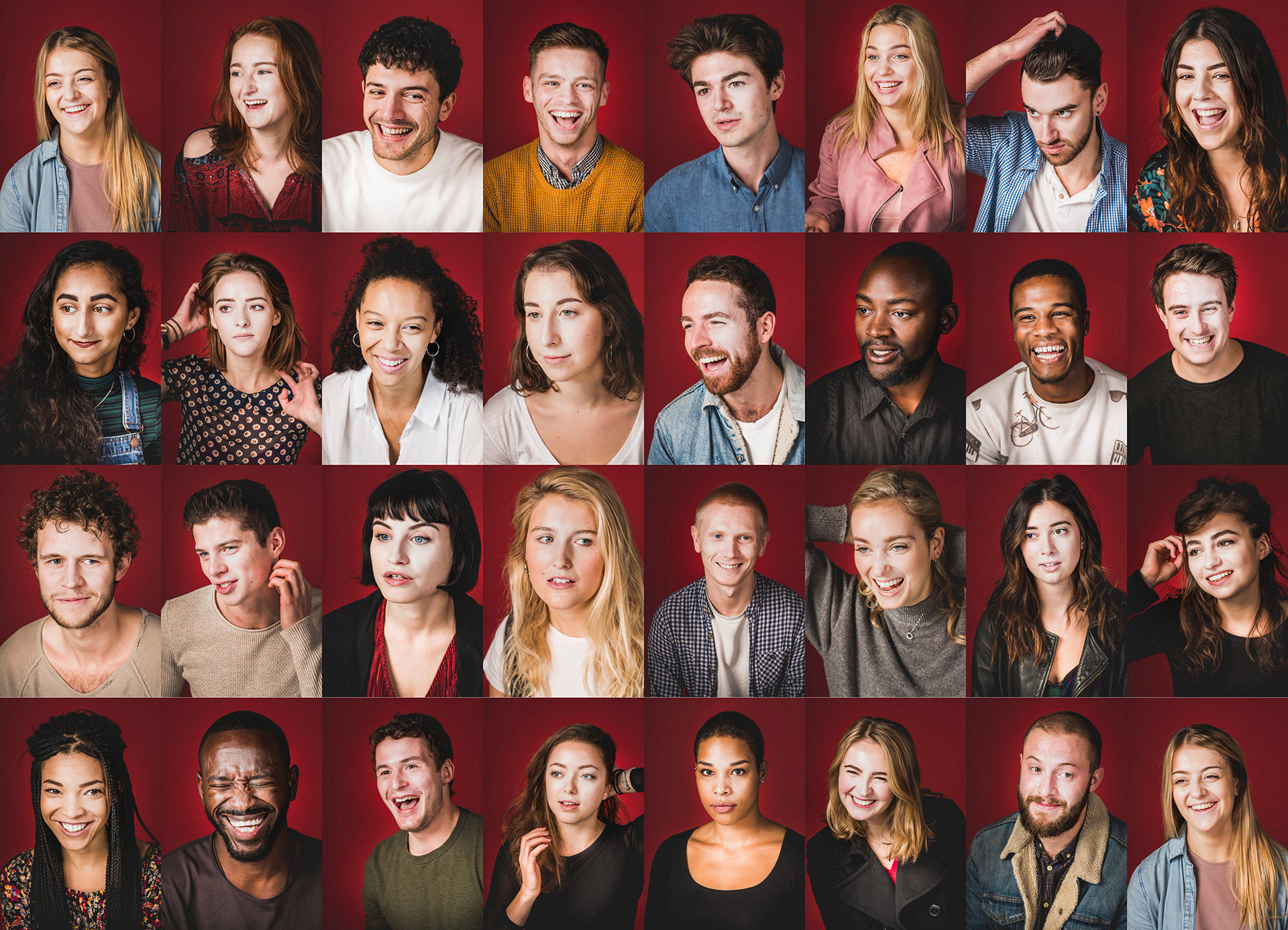 Headshots of the Royal Welsh College of Music & Drama's BA & MA Acting class of 2018