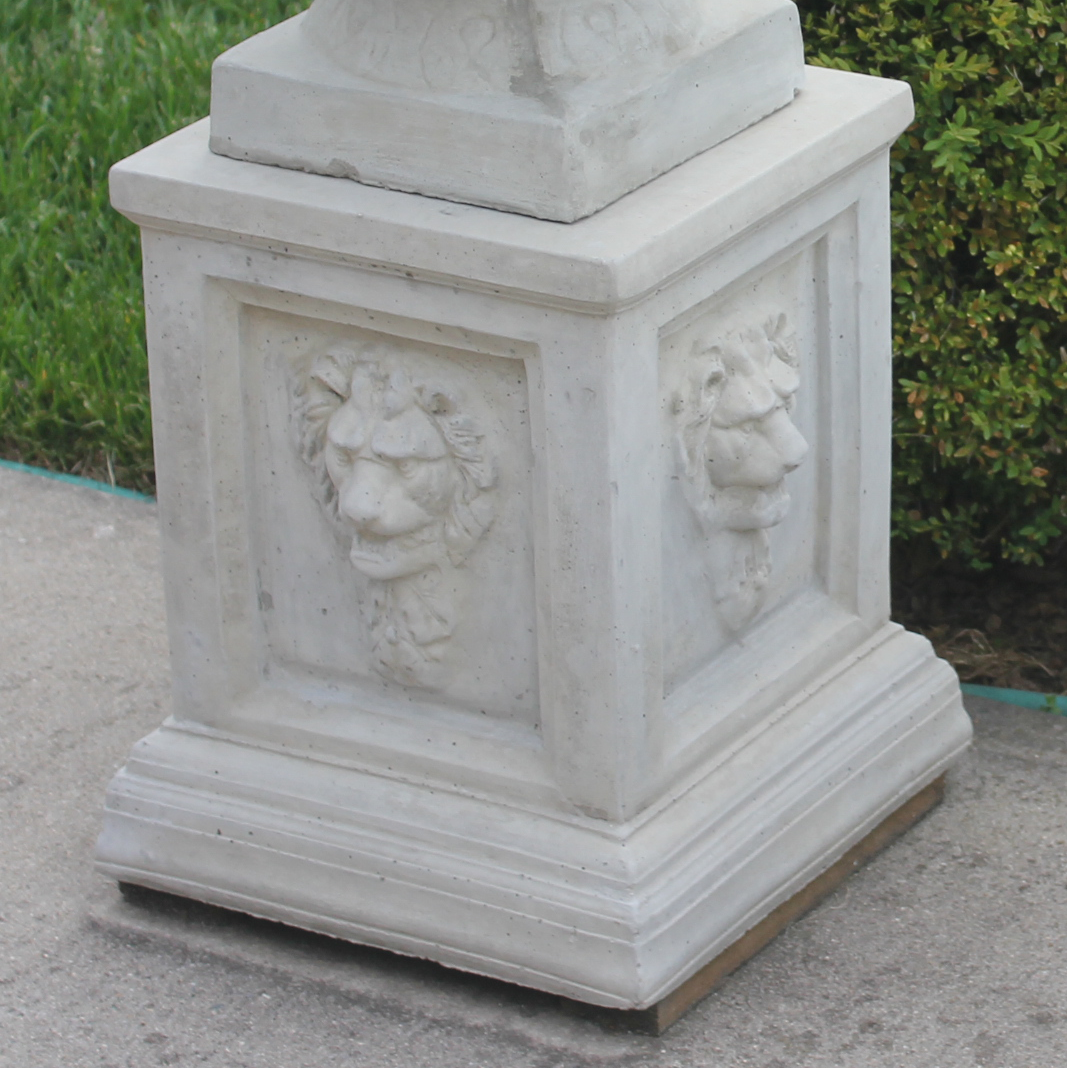 John's Concrete Art Lion Face Pedestal