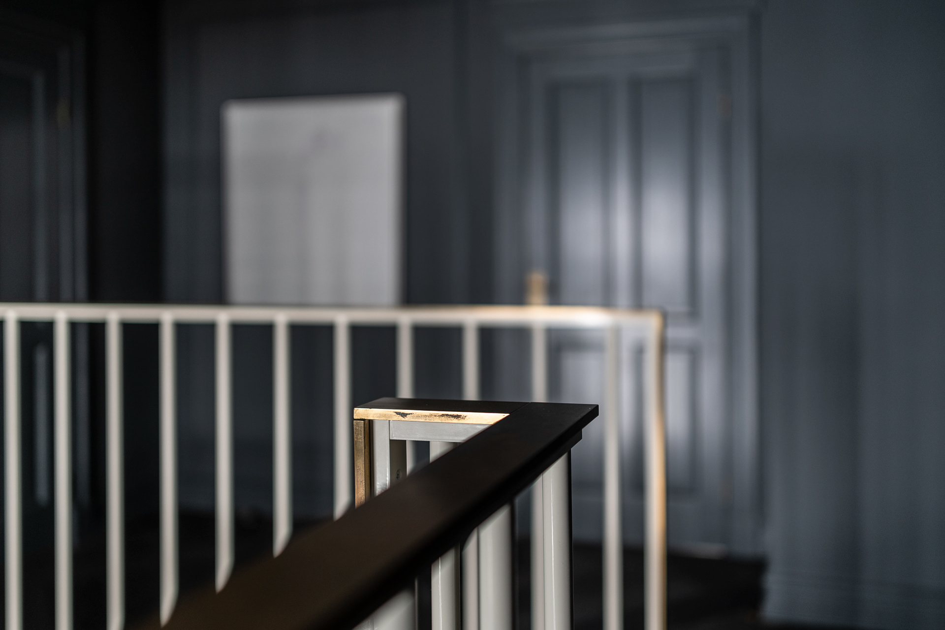 Stairs first floor - Suite 07, renovated villa in Copenhagen, Denmark. Photographer Martin Kaufmann