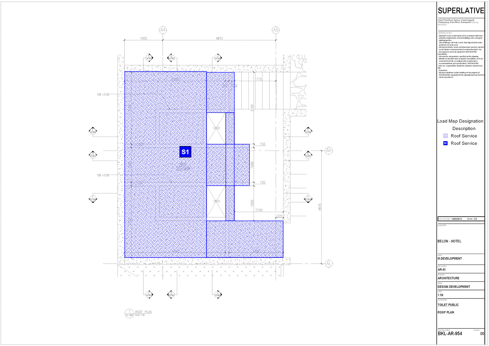 Toilet Roof Plan