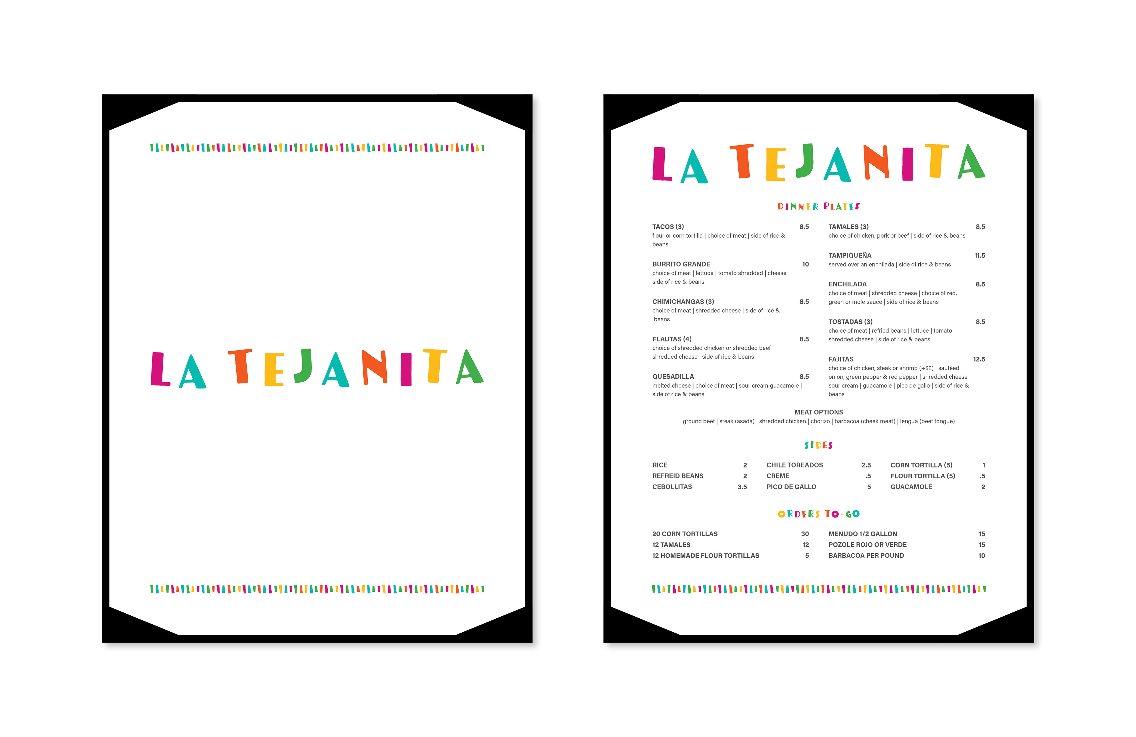 La Tejanita Menu
