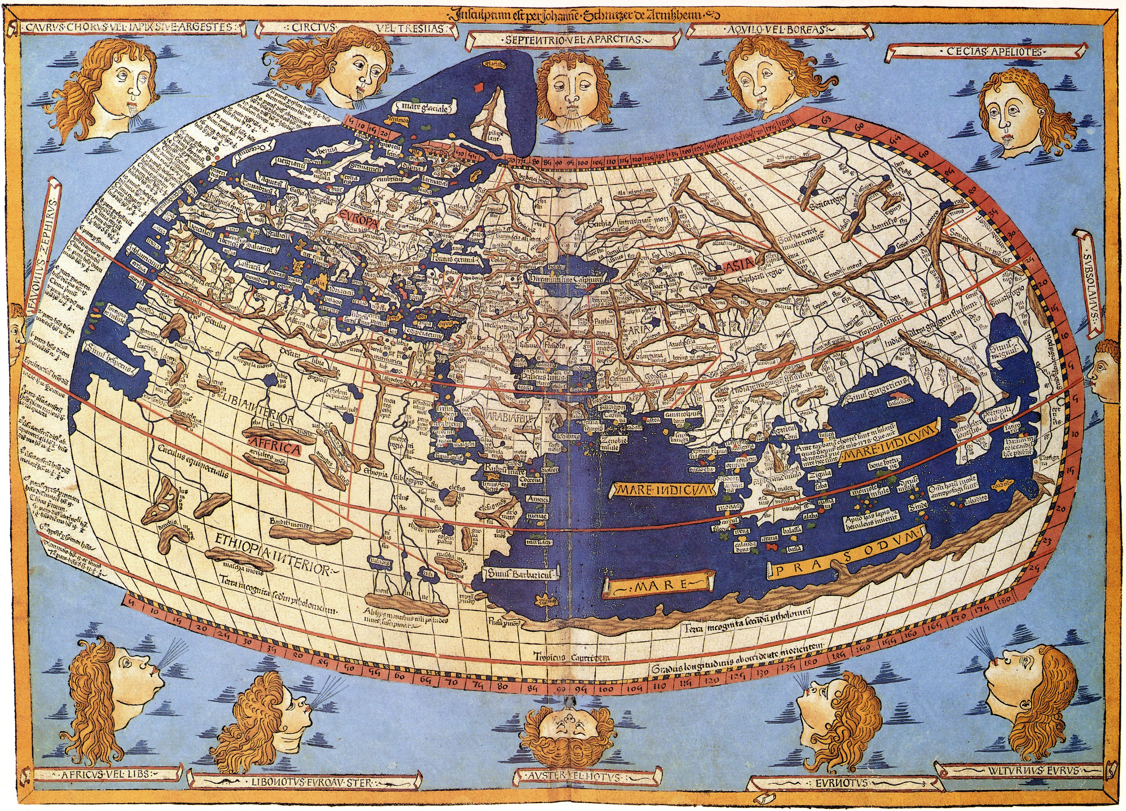 Ptolemy's - Geographia - printed 1482 British Library.