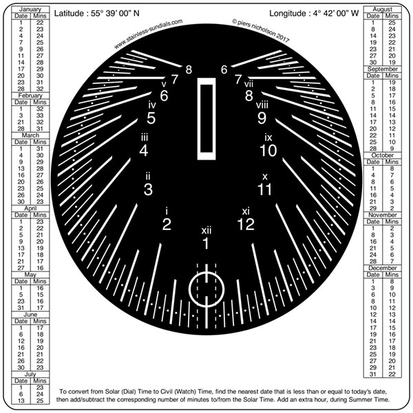 Minute Table on Spot-On dial, delineated by the Author