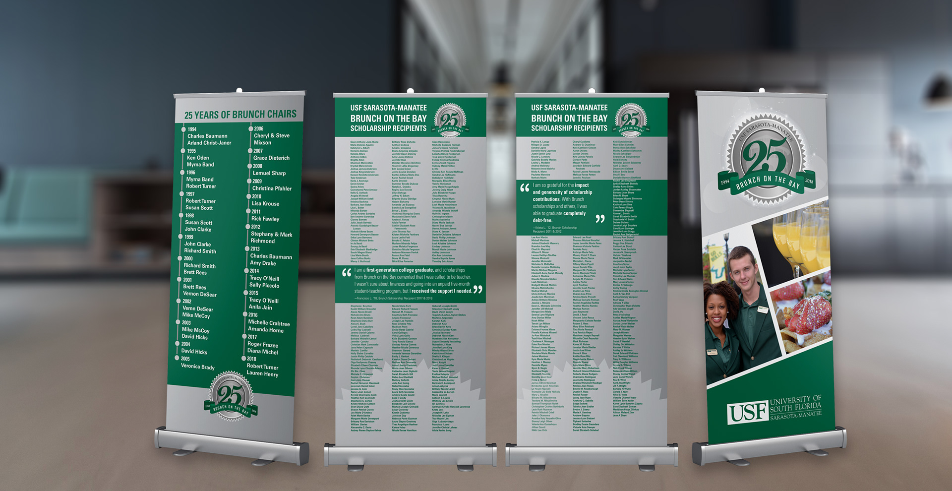 Four Brunch on the Bay pull-up banner designs