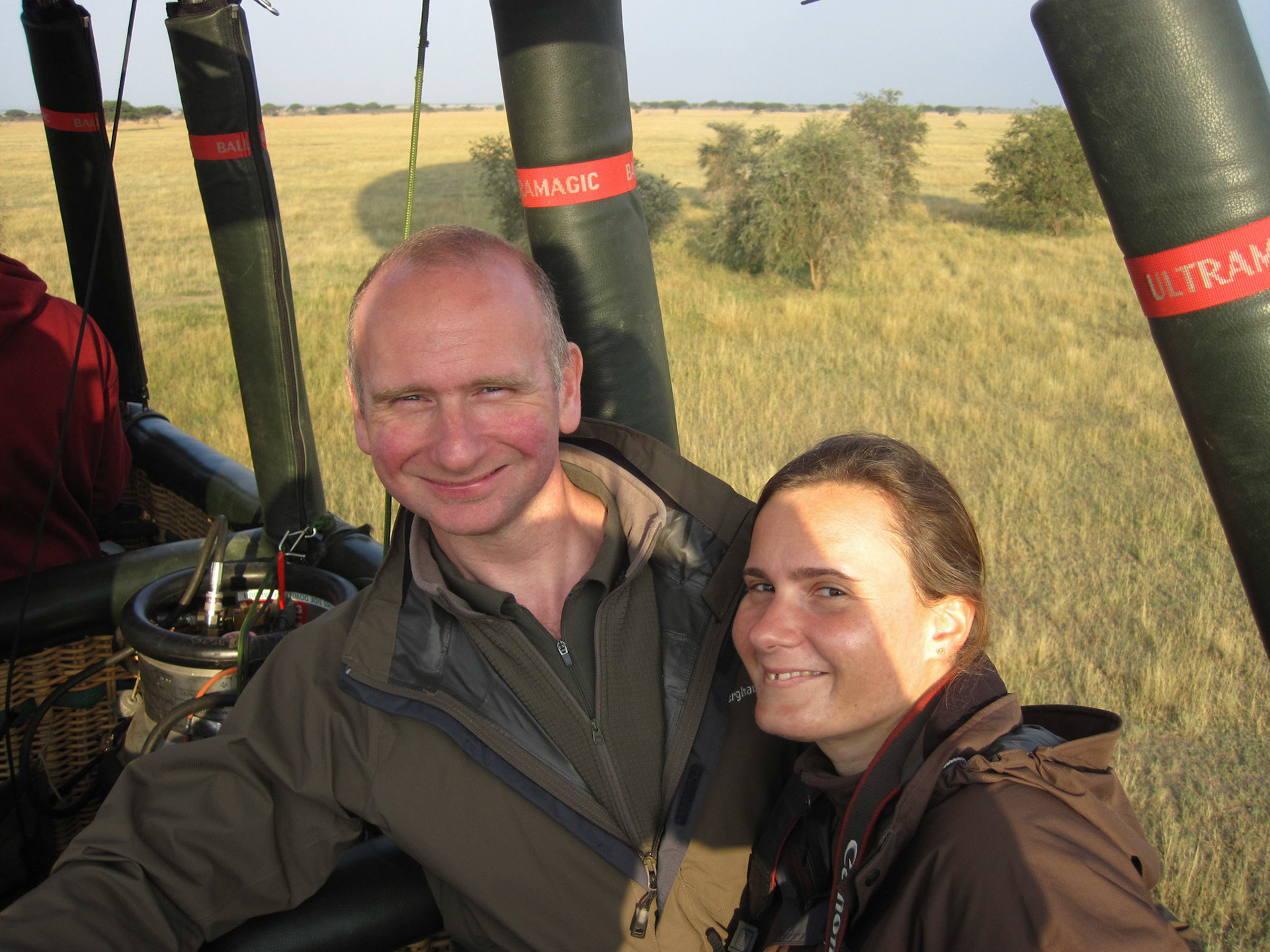 Alex and Sue in the balloon