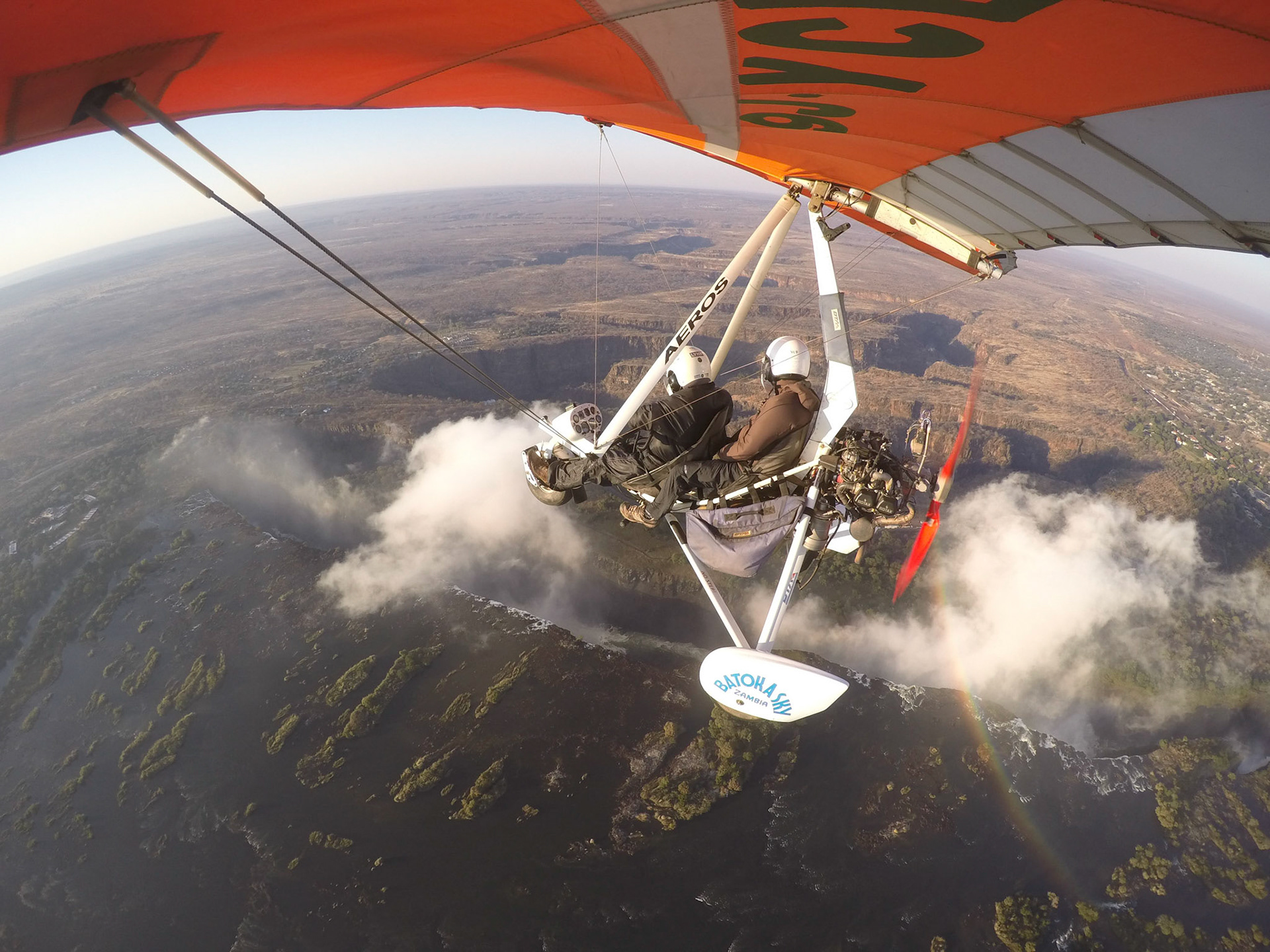 Flying over Victoria Falls