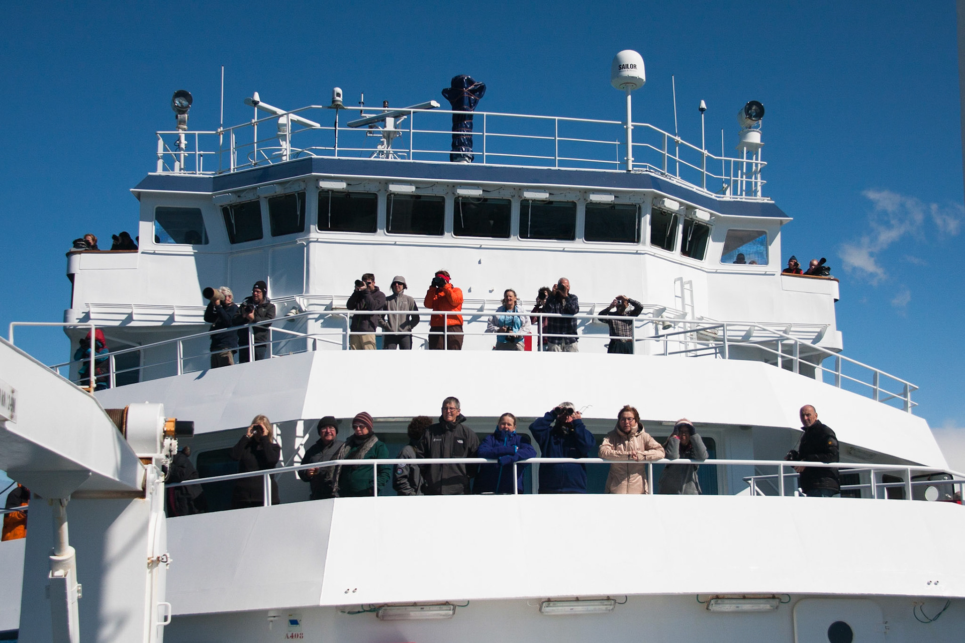 On deck enjoying the views