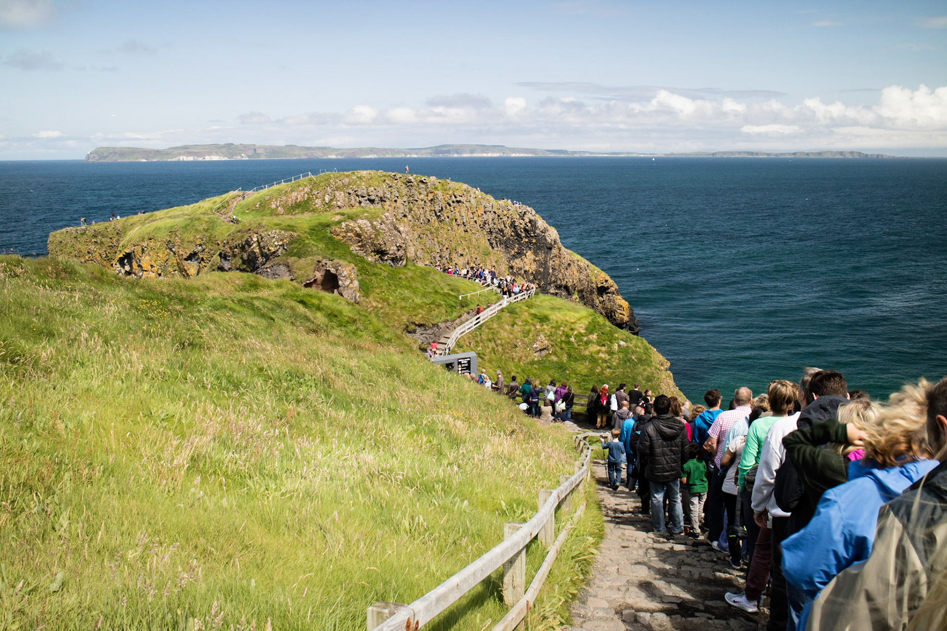 Queueing to cross the rope bridge, Carrick-a-Rede