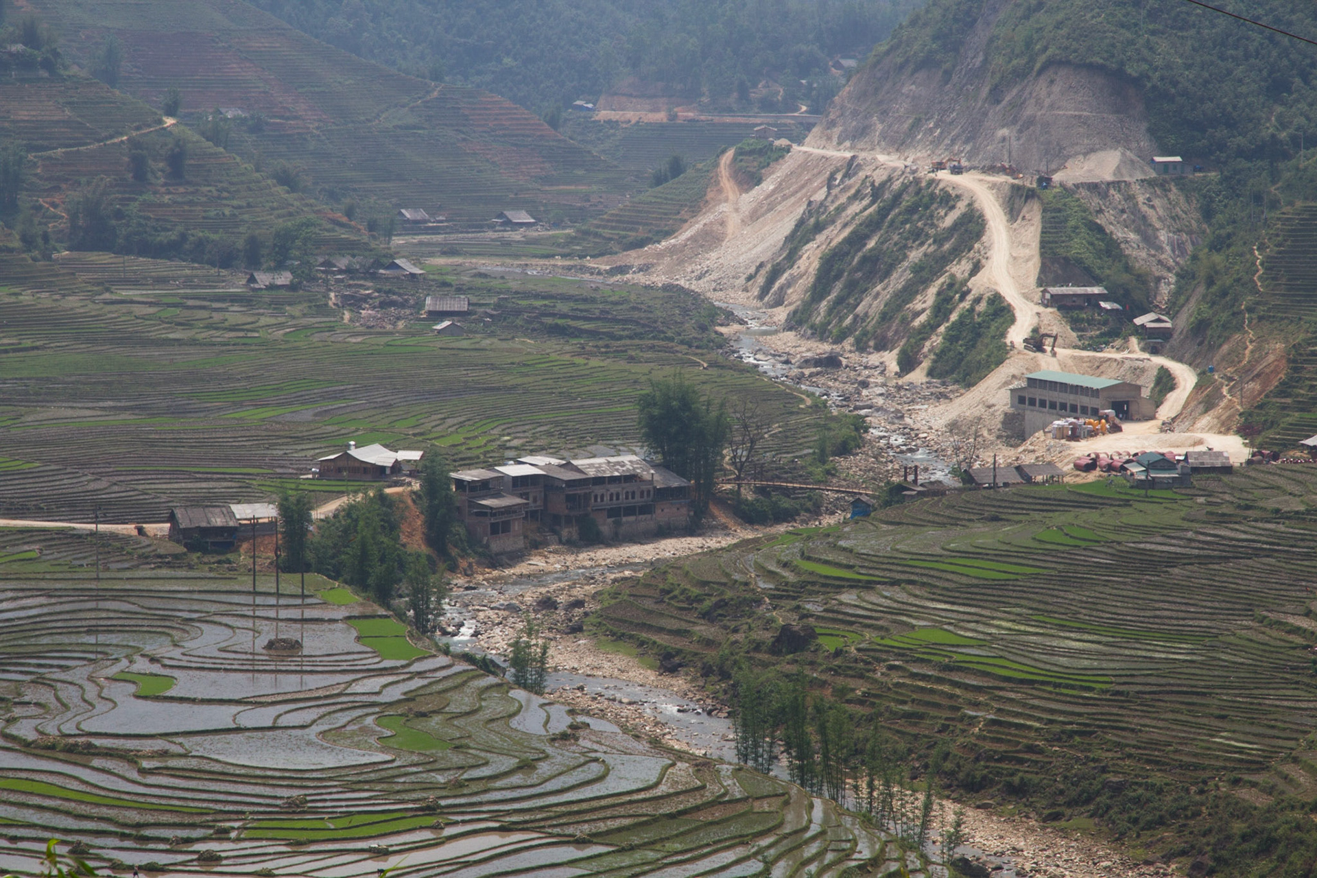 The new road and hydro electric power station