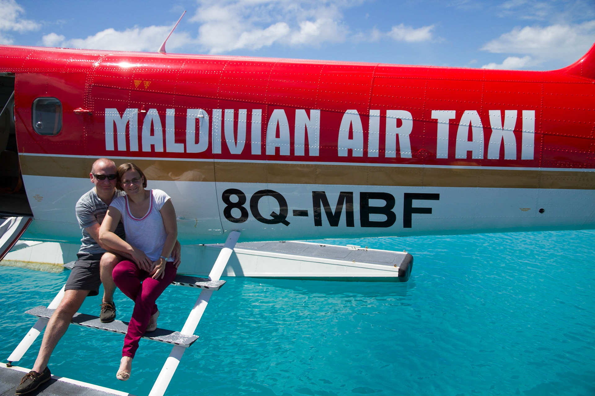 Us with the seaplane