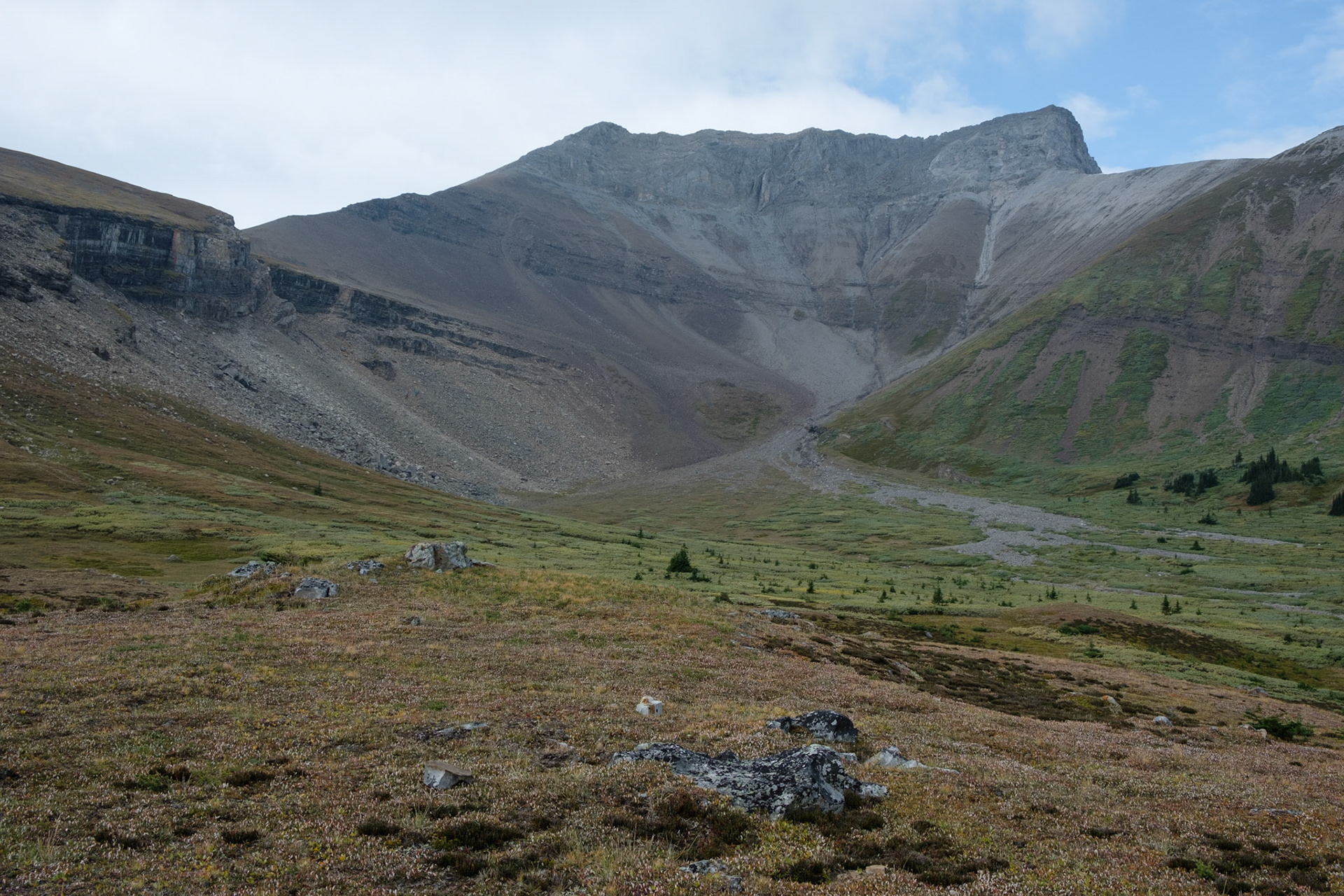 Hiking below Mt Charles Stewart