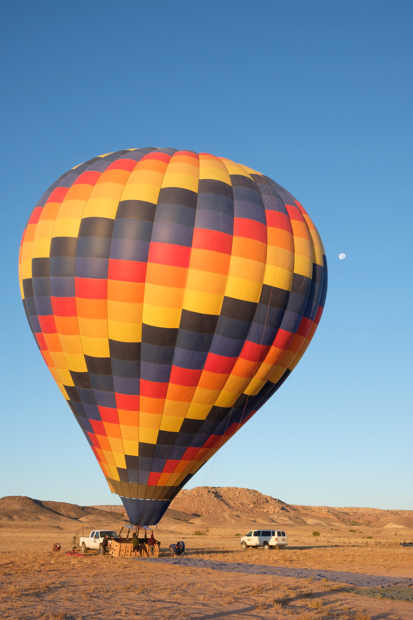 Our hot air balloon and the moon