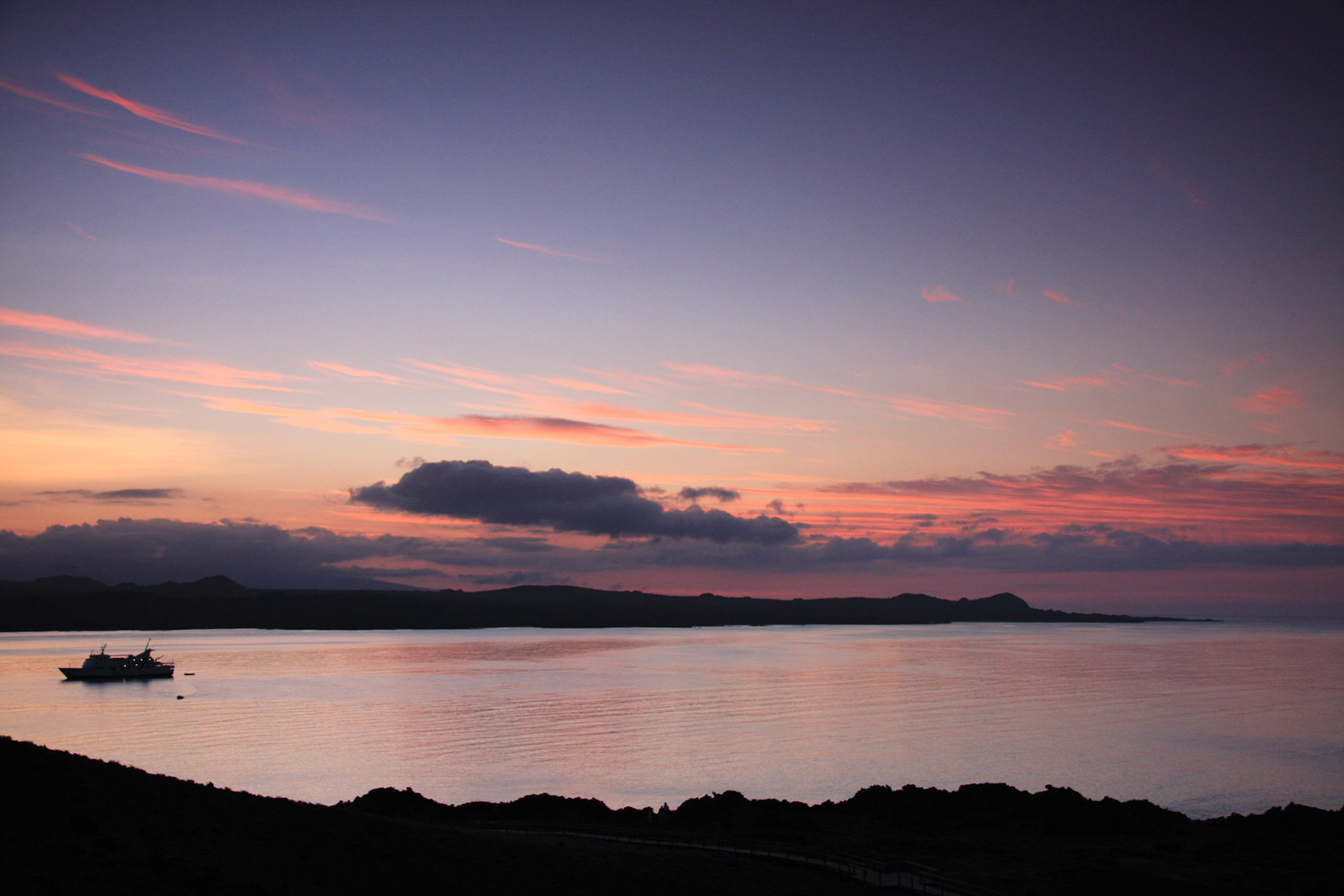 Sunset view from Bartolome island
