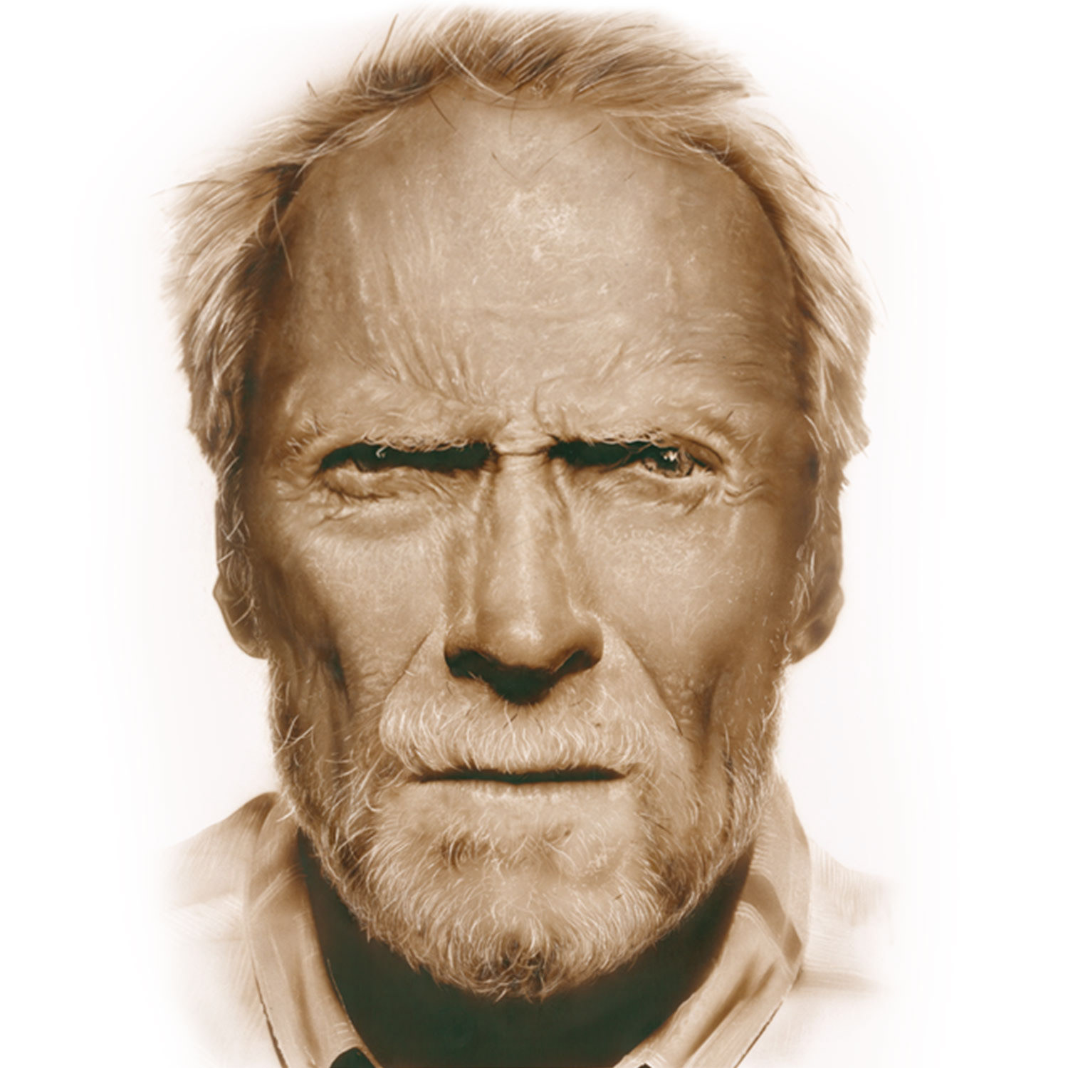 Monochromatic Portrait of Clint Eastwood