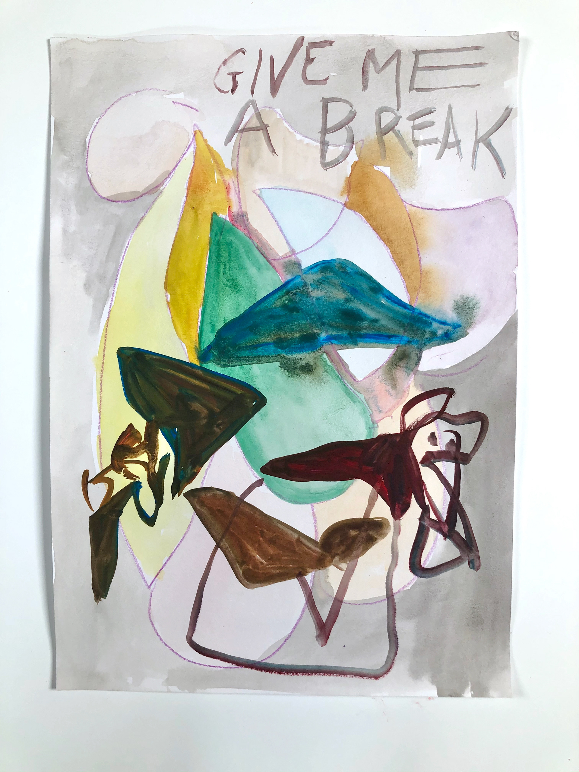 Give me a break, gouache on paper, 29,5 x 41,5 cm, 2022 (50 euros)