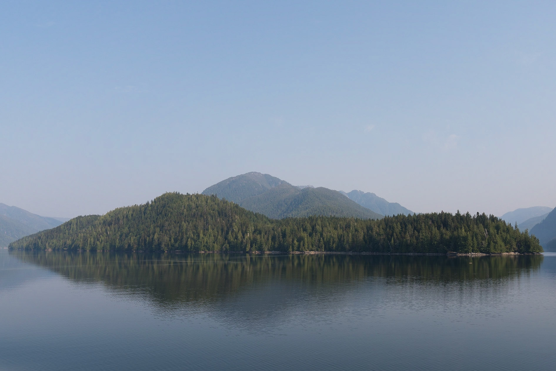 Reflections on the still morning water