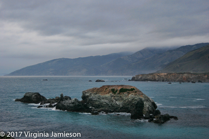 rock formation in ocean near Big Sur Coastline; UA-92916515-1