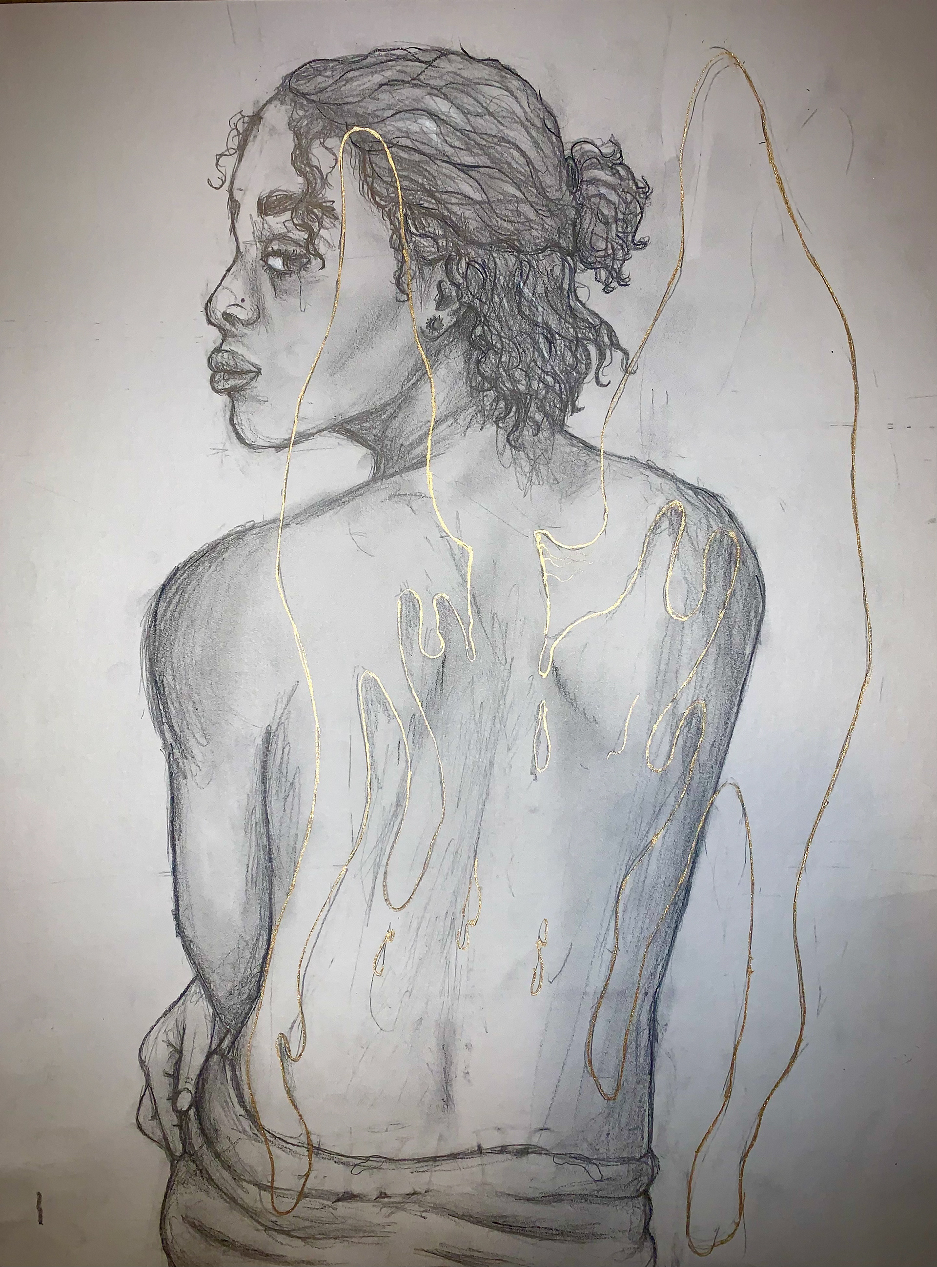 Kendal Harris, Icarus, Drawing & Illustration, Laurel School, Educator: Darius Steward, Grade 11,  Honorable Mention