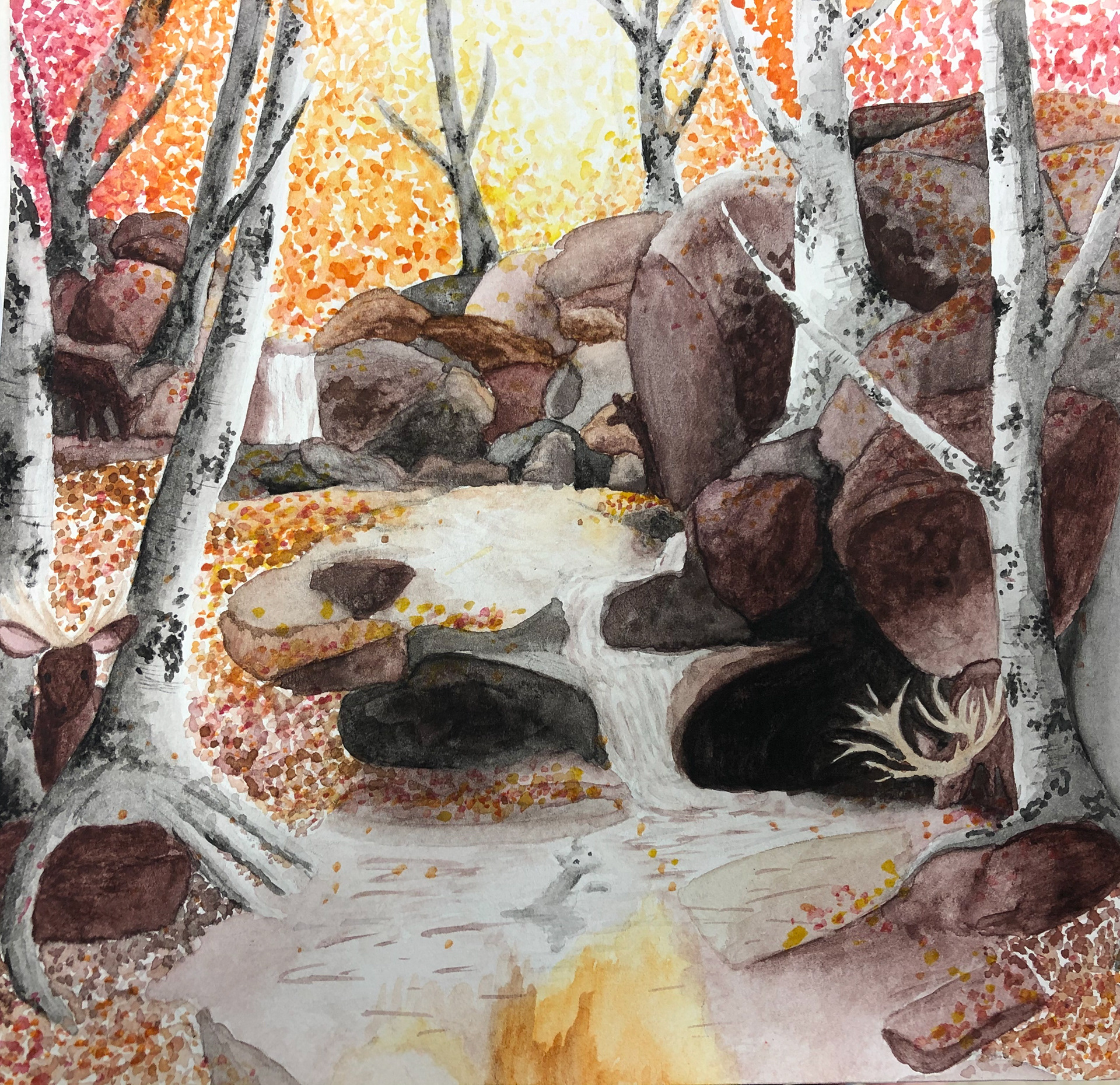 Darya Evsikova, Hide and Seek, Painting, Mentor High School, Educator: Michelle Kane, Grade 12,  Honorable Mention