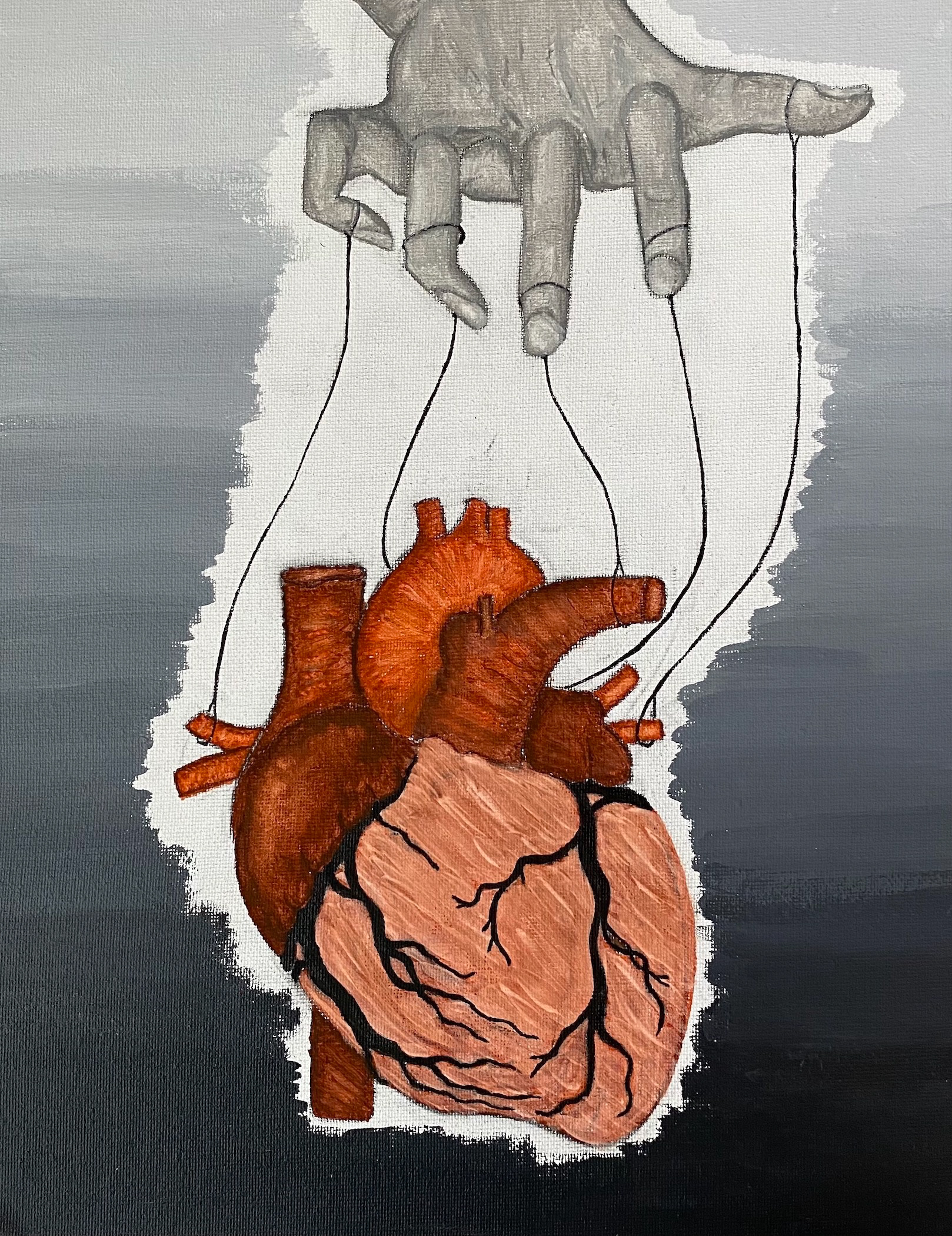 Maela Mazzone, Manipulation Marionette, Painting, Andrews Osborne Academy, Educator: Mary Anne Grimwade, Grade 8,  Honorable Mention