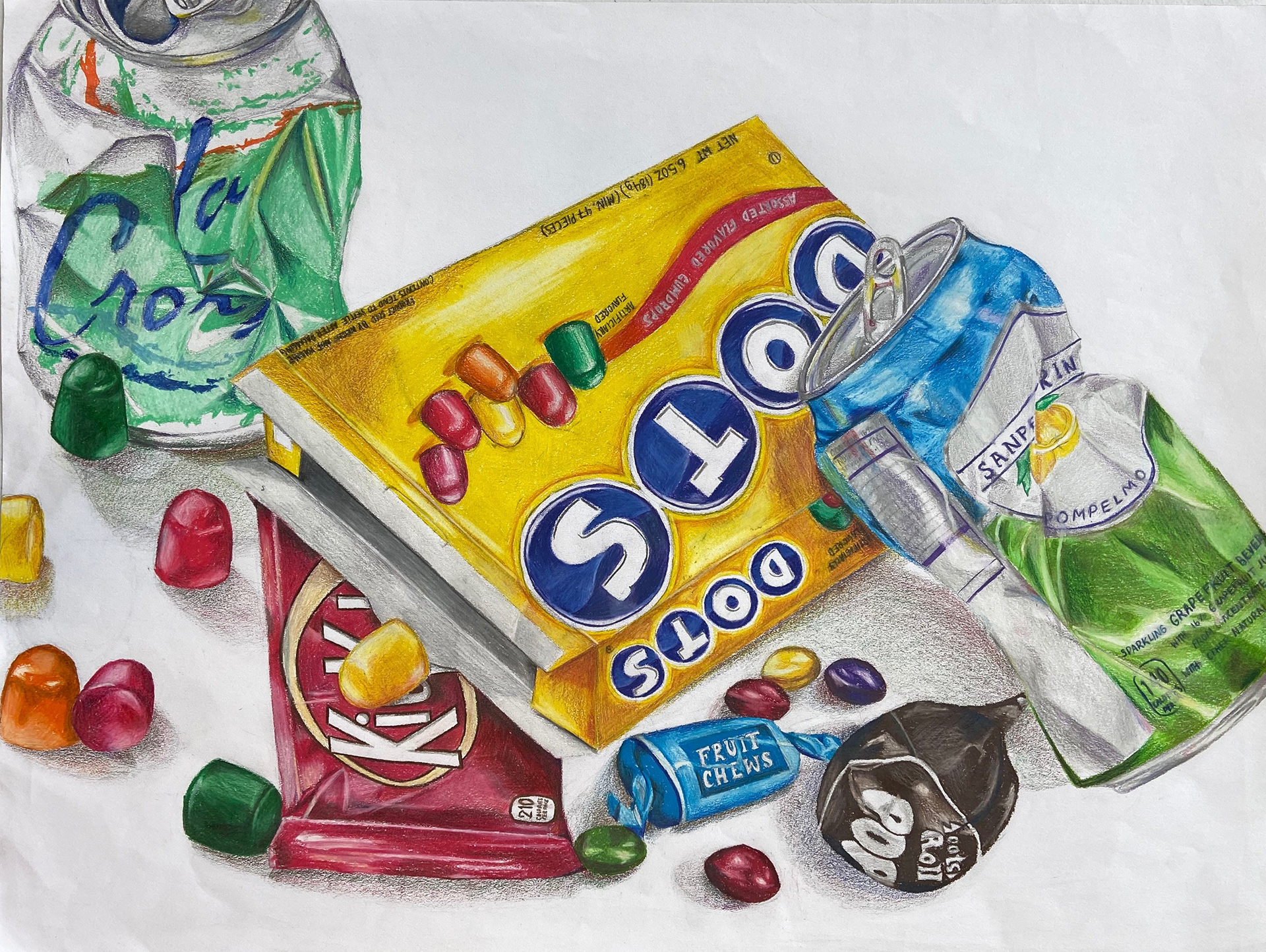 Aine Fagan, Garbage Still life, Drawing & Illustration, Lakewood High School, Educator: Arline Olear, Grade 12,  Honorable Mention