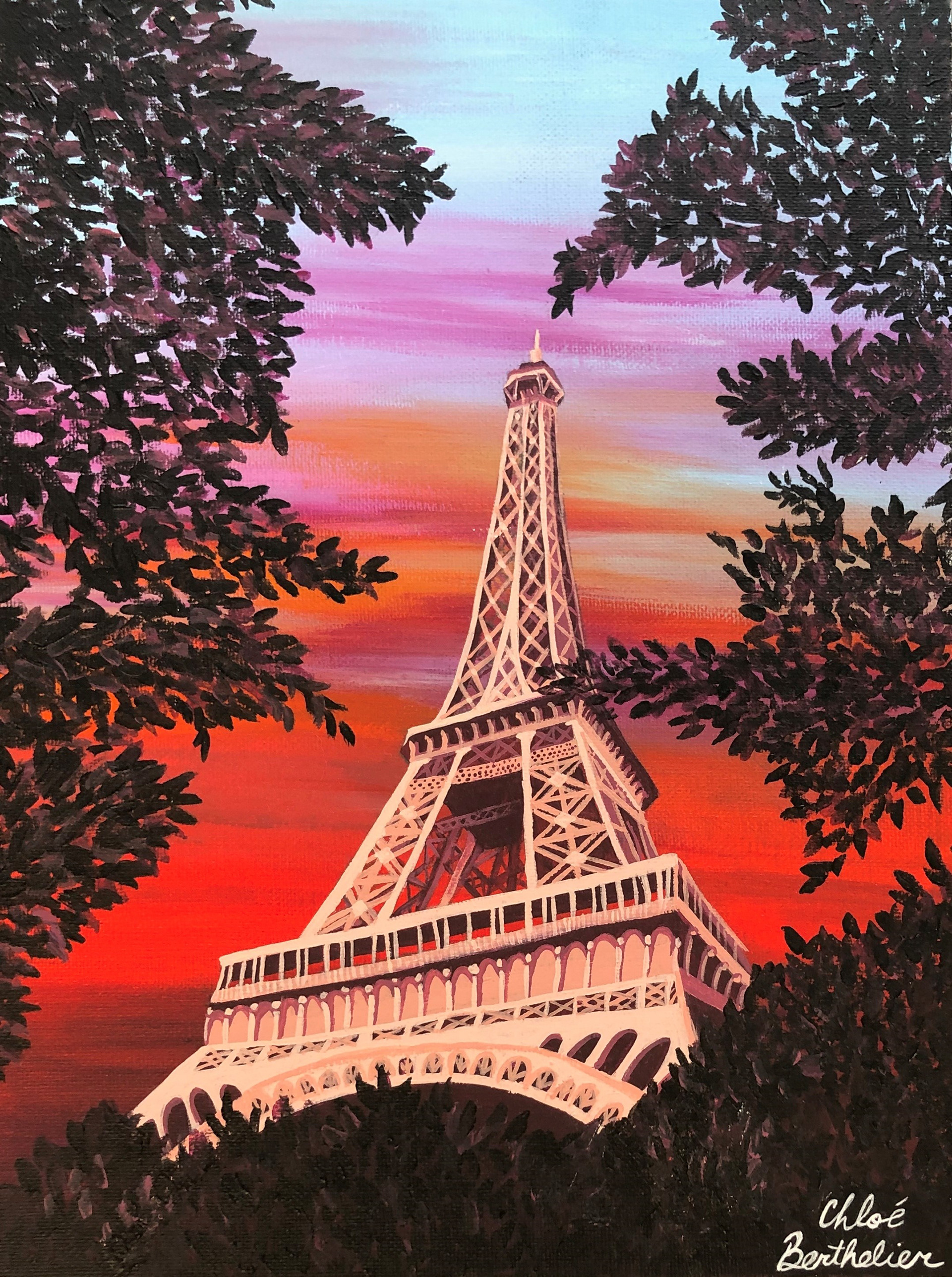 Chloe Berthelier, L'été à Paris, Painting, Westlake High School, Educator: Will Wilson, Grade 10,  Honorable Mention