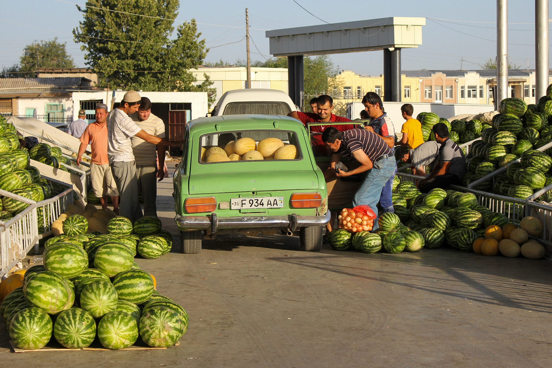 Watermelon Salesmen at Siob Bazaar, Samarkand