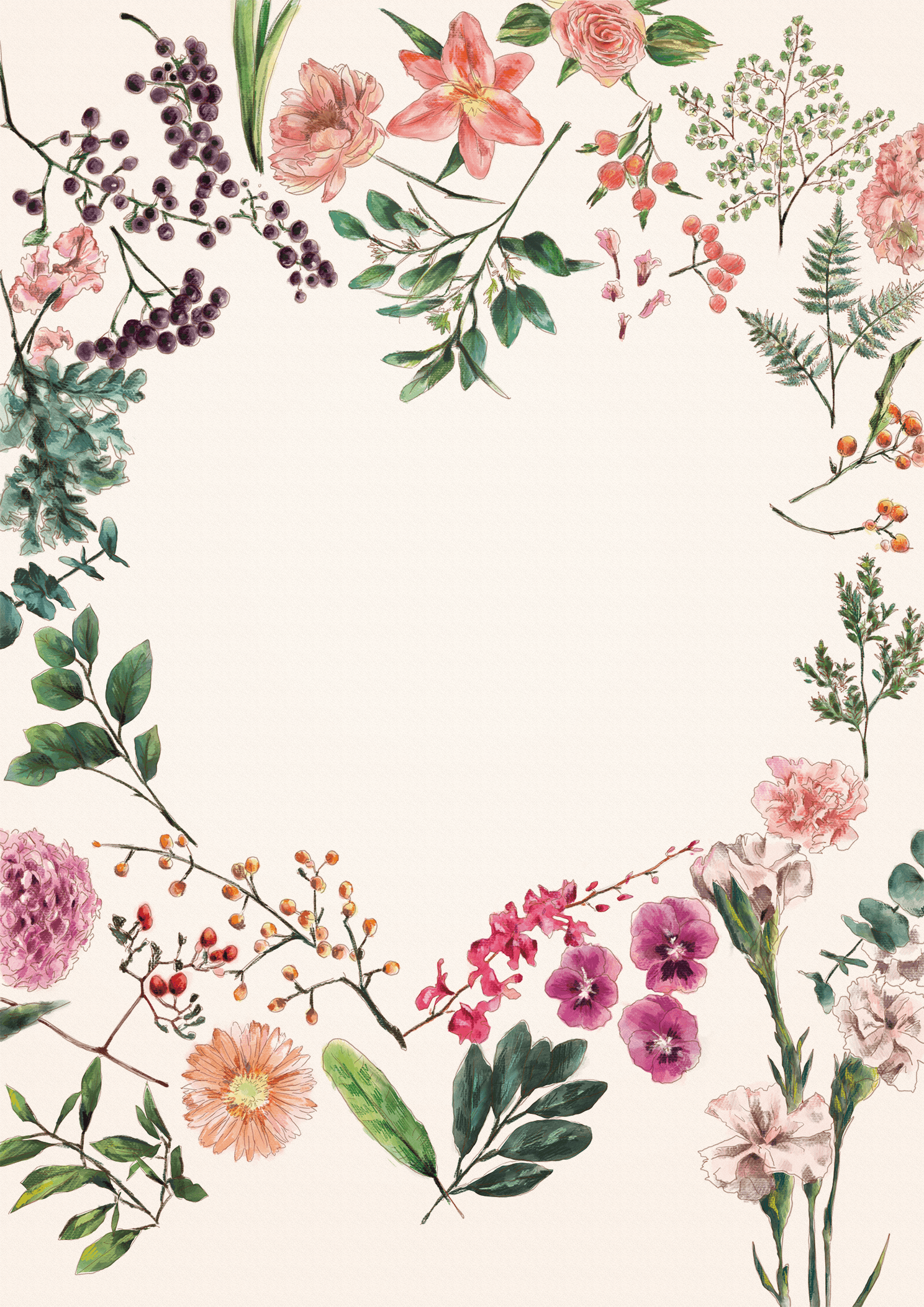 미라 신 flower illustrations (for poster)