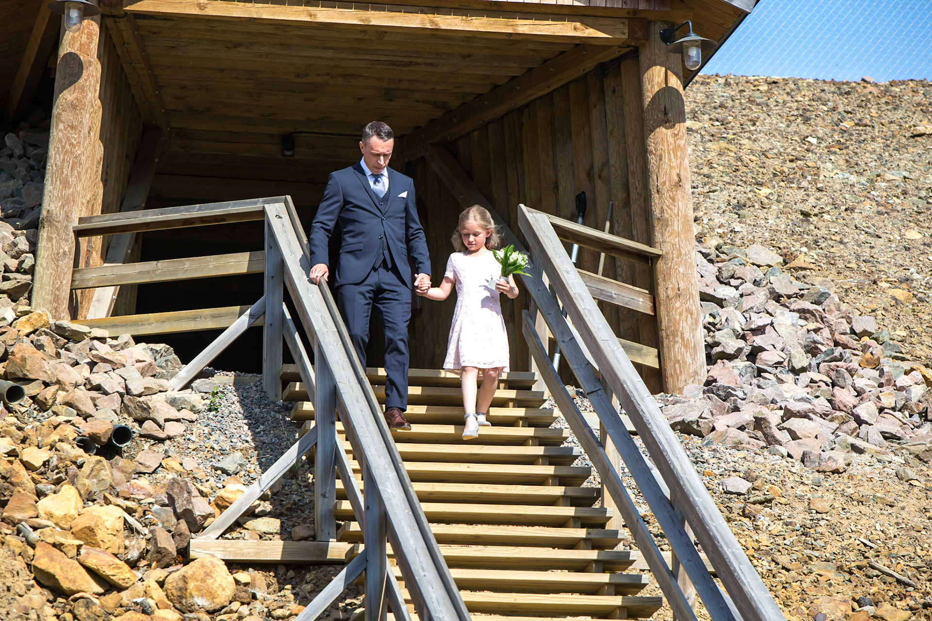 Patrik Bäck och Ylva-Li Klockares s bröllop vid Falu Gruva, gruvan