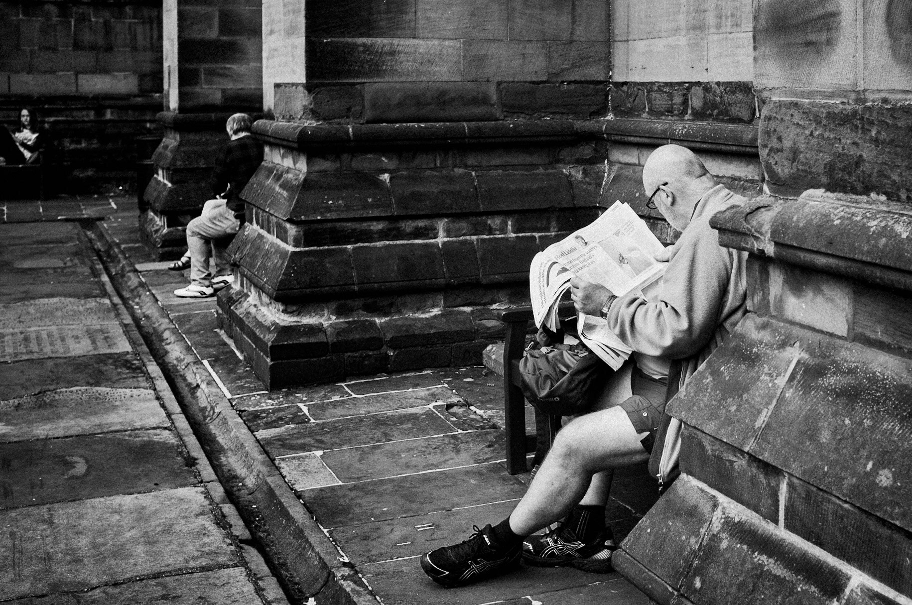 Catching the news - Chester, UK