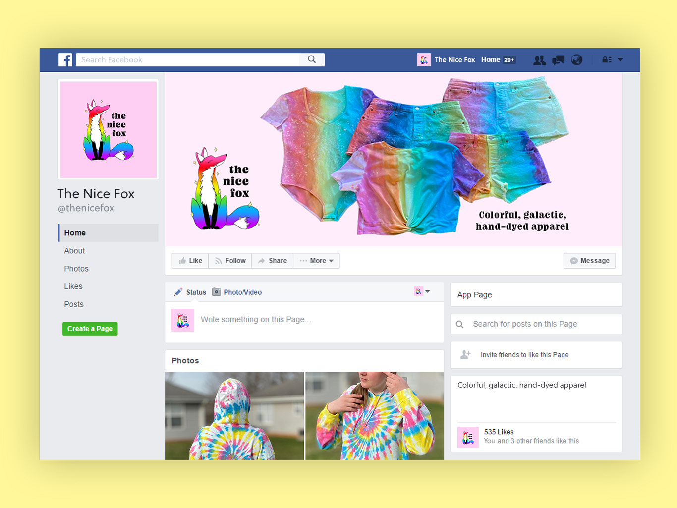 Facebook Cover Design for the client, The Nice Fox