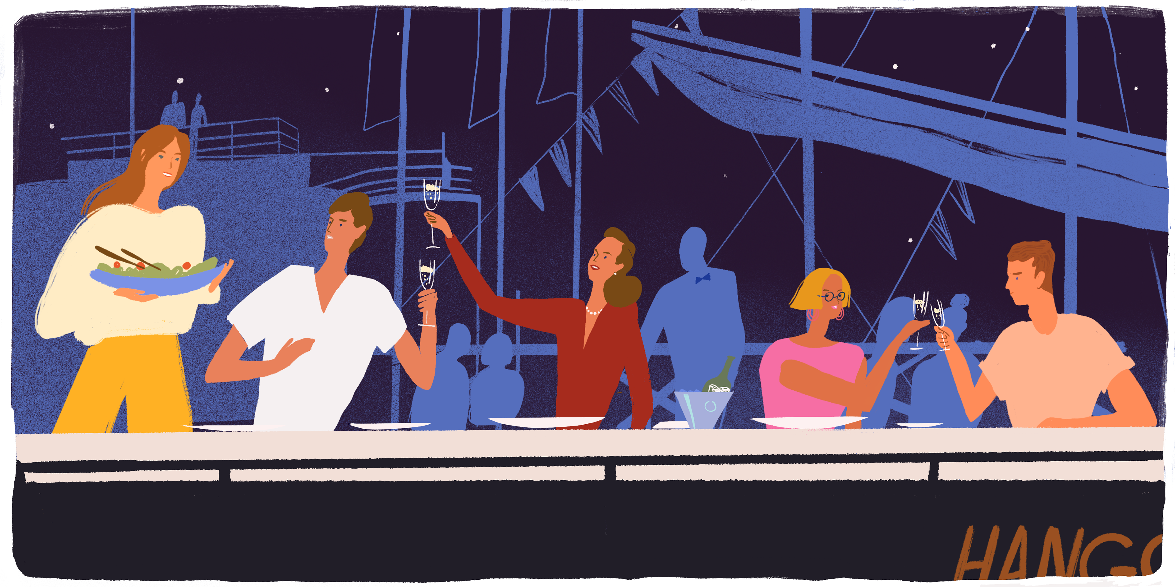 Festivities on the dock