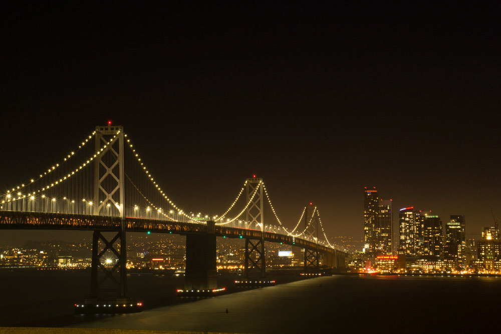 lights on the bay bridge