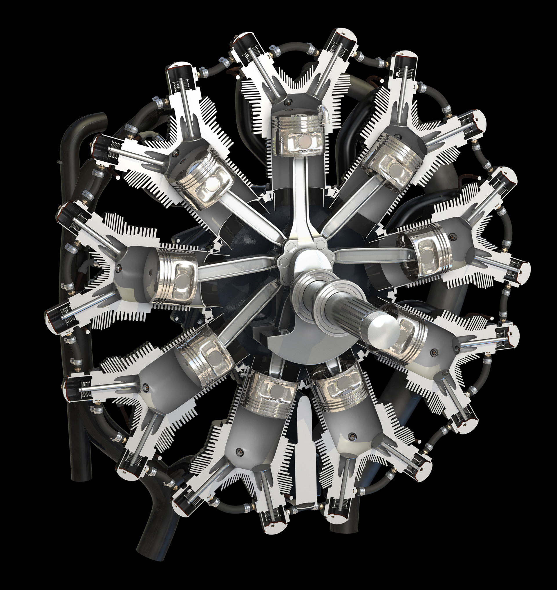 Charles Floyd Design and Illustration Radial Engine / R680