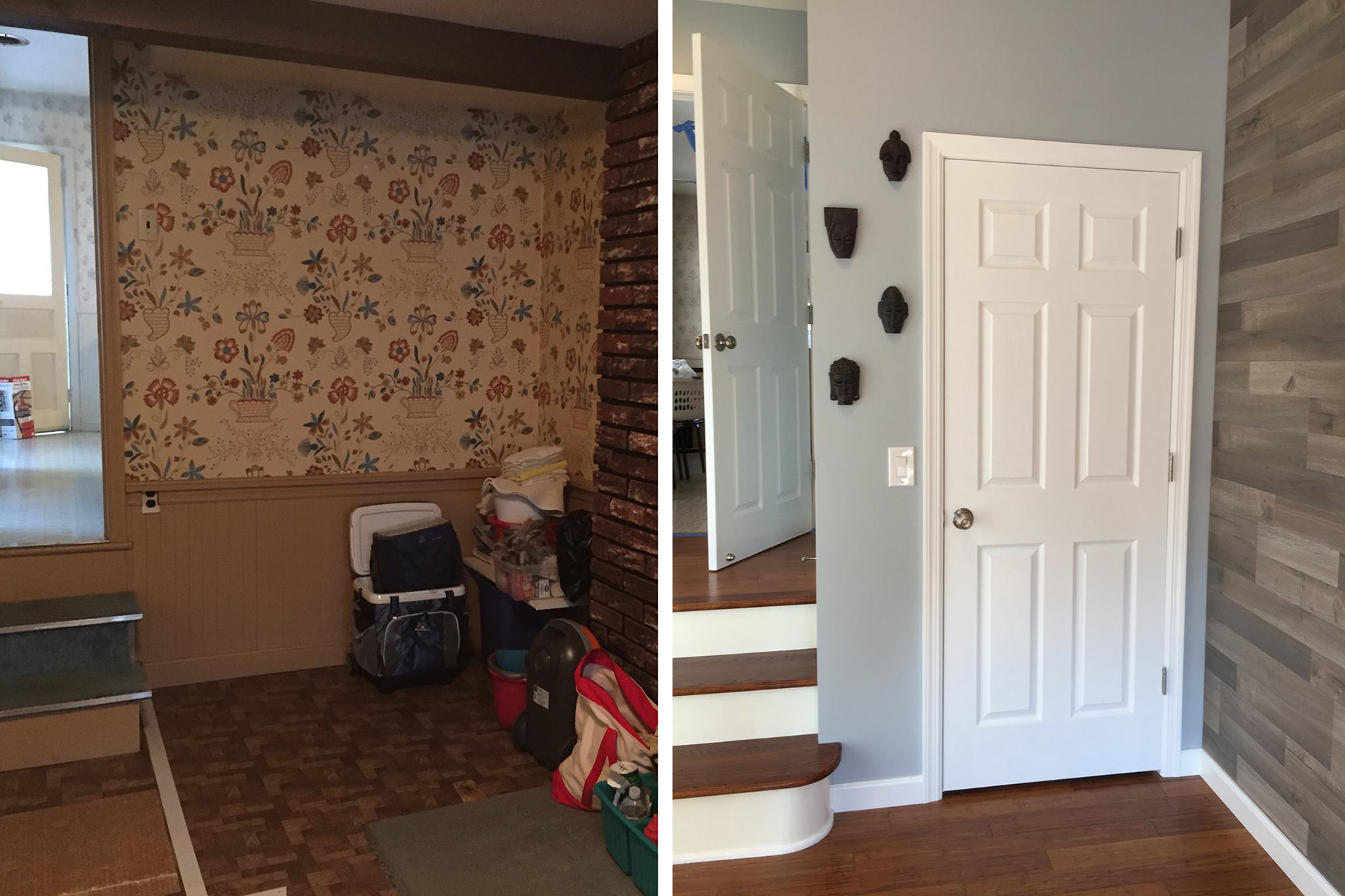 Bedroom before and after