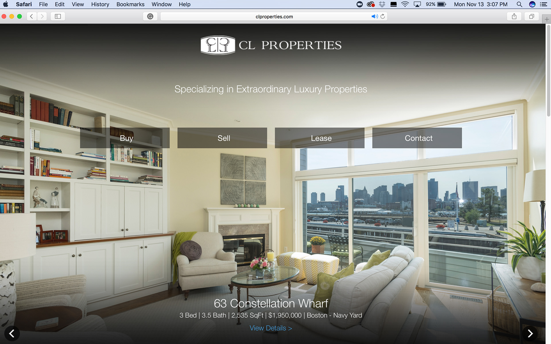 CL Properties homepage