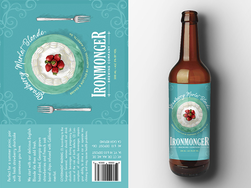 Strawberry Merlot Blonde: Beer Label
