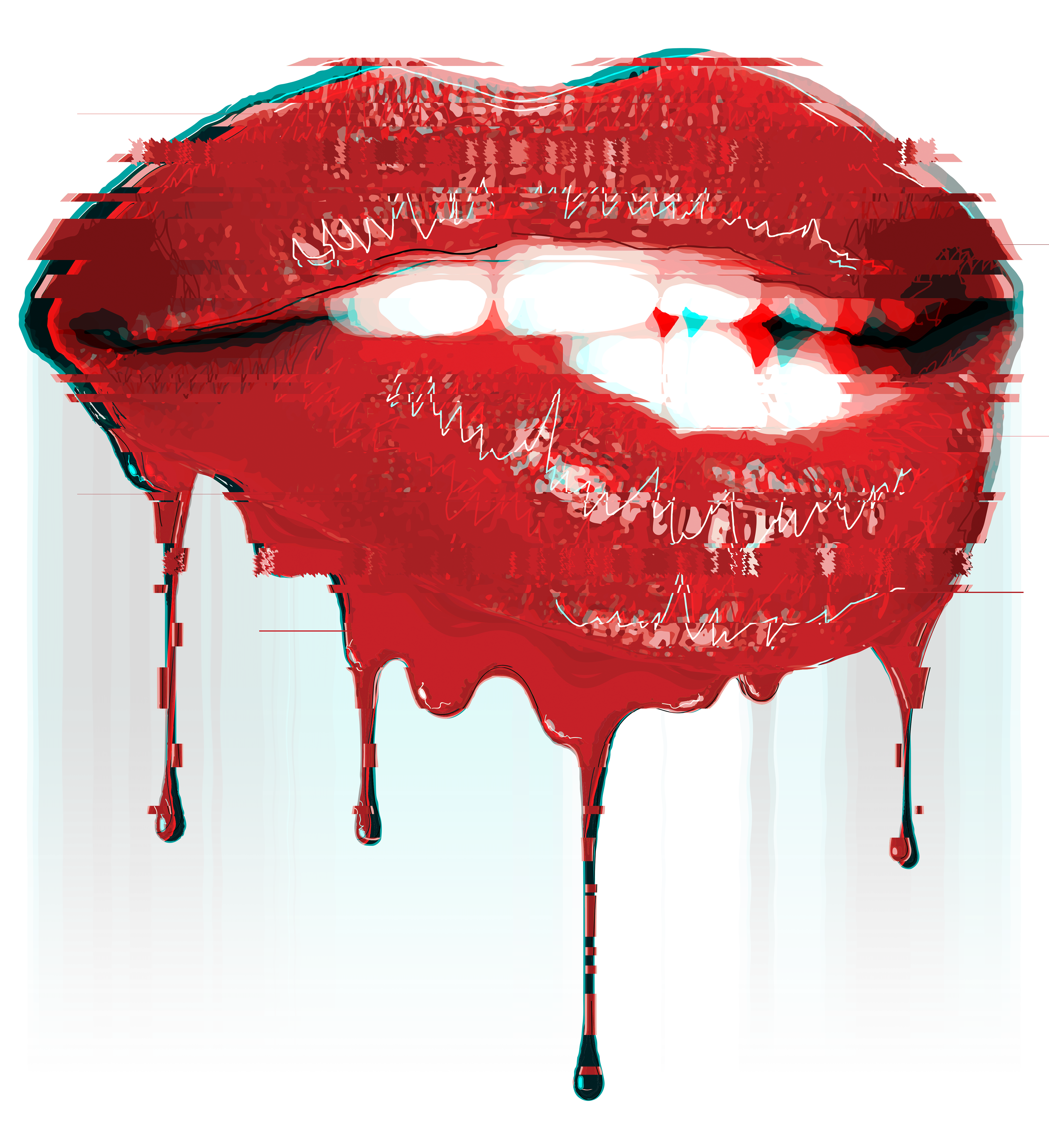 Glitch Lips Graphic