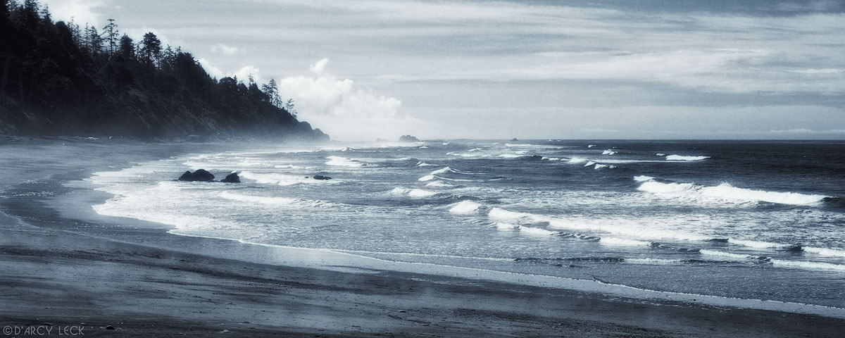 Waves crash on Ruby Beach, Pacific coast of Washington