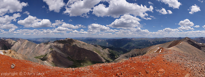 Panoram view from the summit of Redcloud Peak