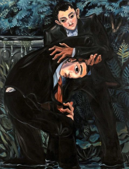 La bagarre, 2021, 90x110cm, oil on canvas