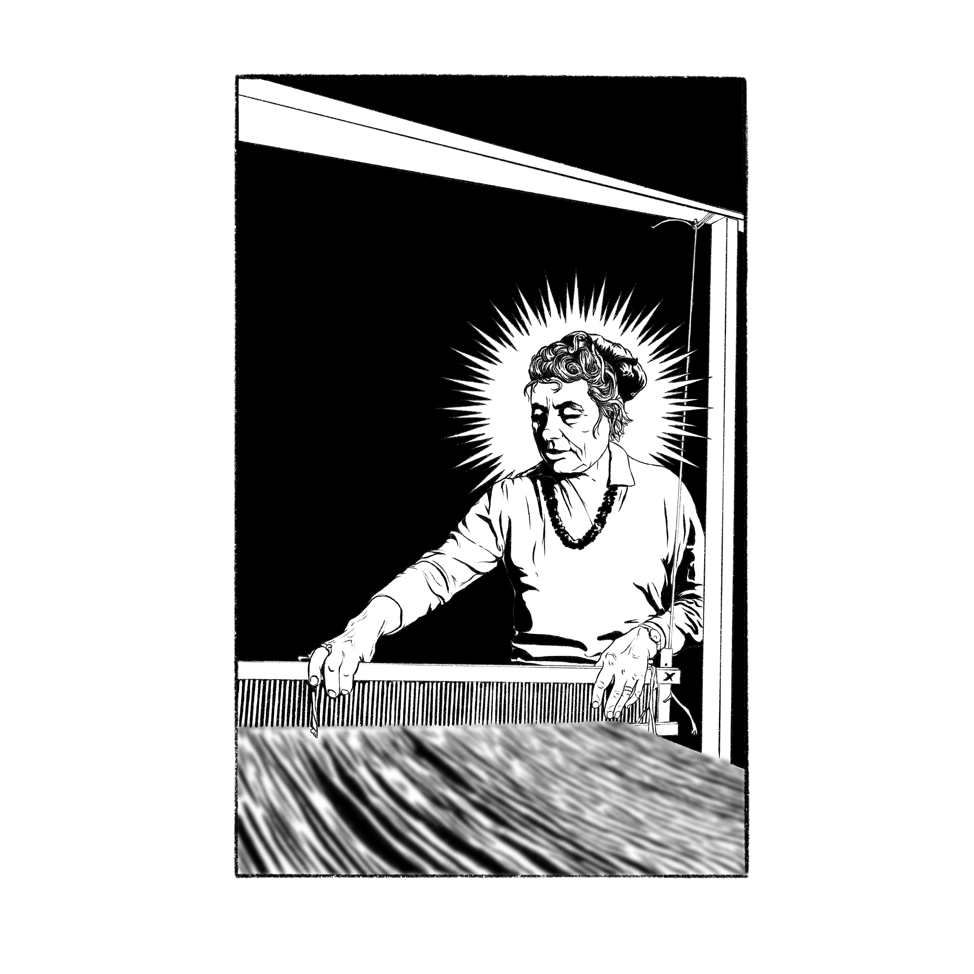 Gunta Stölzl at the loom in later years