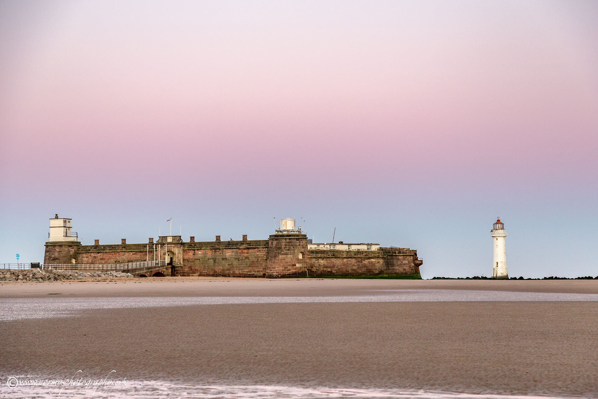 New Brighton Lighthouse & Fort Perch Rock.