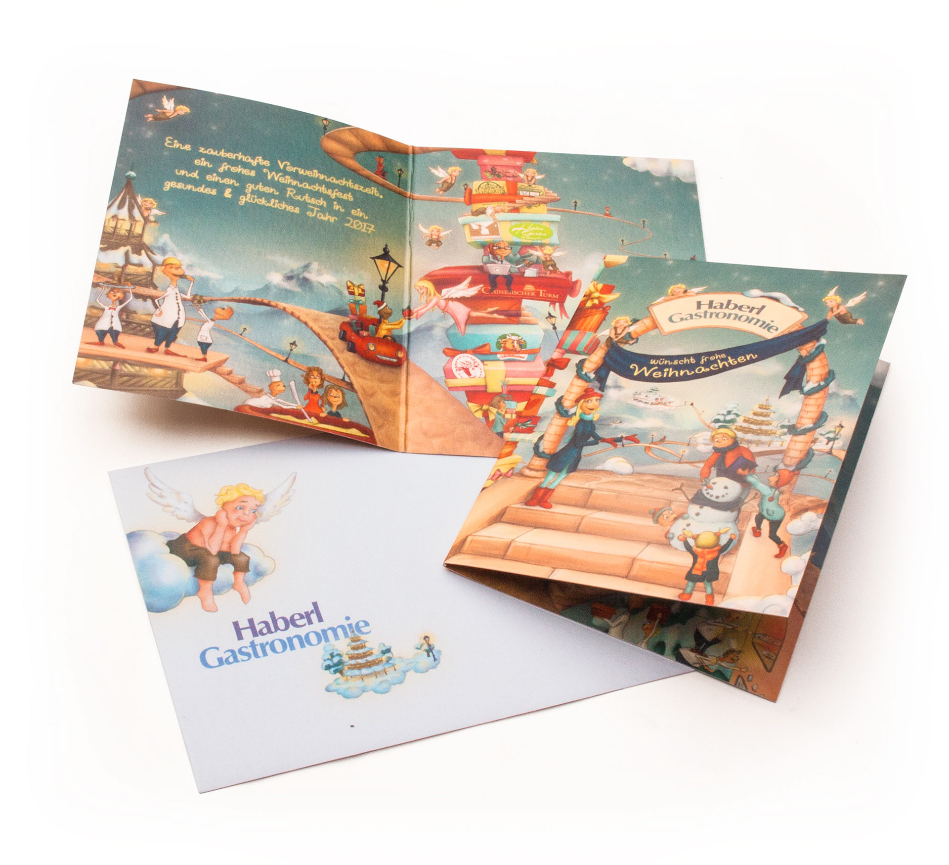 Christmas card with matching envelope for Gastronomie Haberl